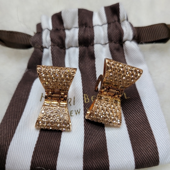 Henri Bendel Swarovski crystal bow hair clips